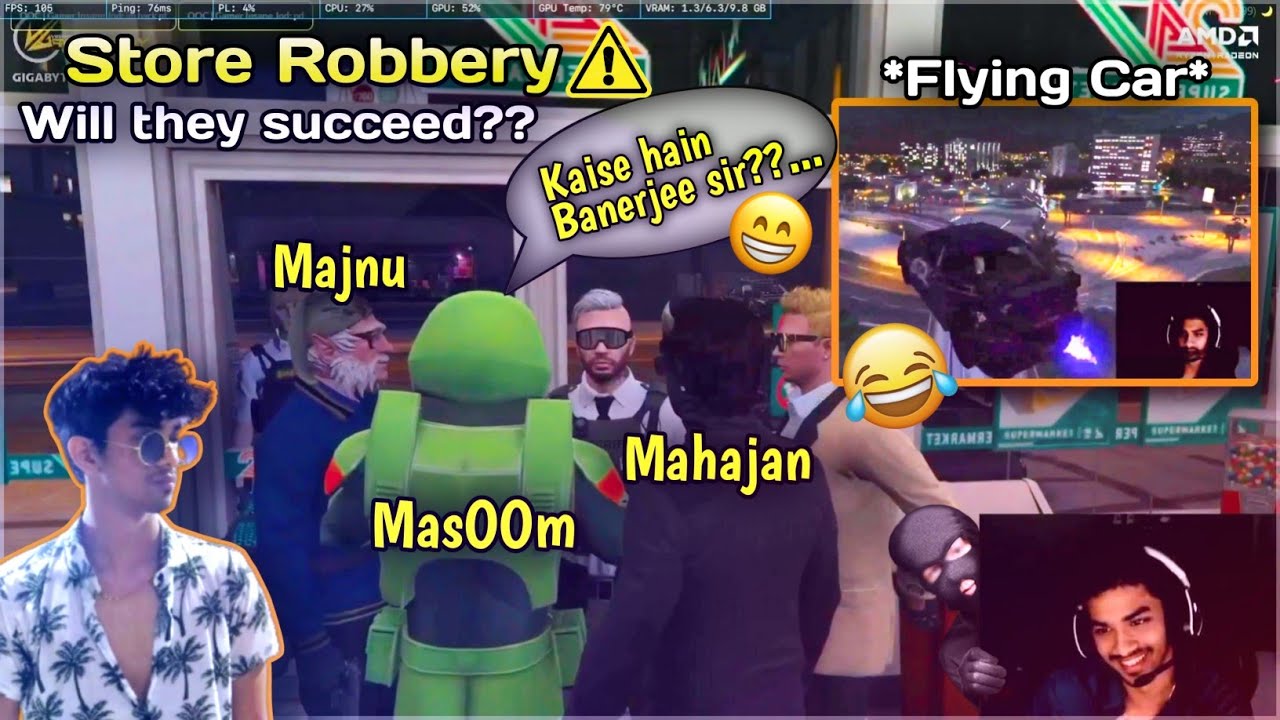 Store Robbery⚠️ | M3=MasOOm, Majnu, Mahajan😂 | Will They Succeed??👀 | VLT RP | GTA RP