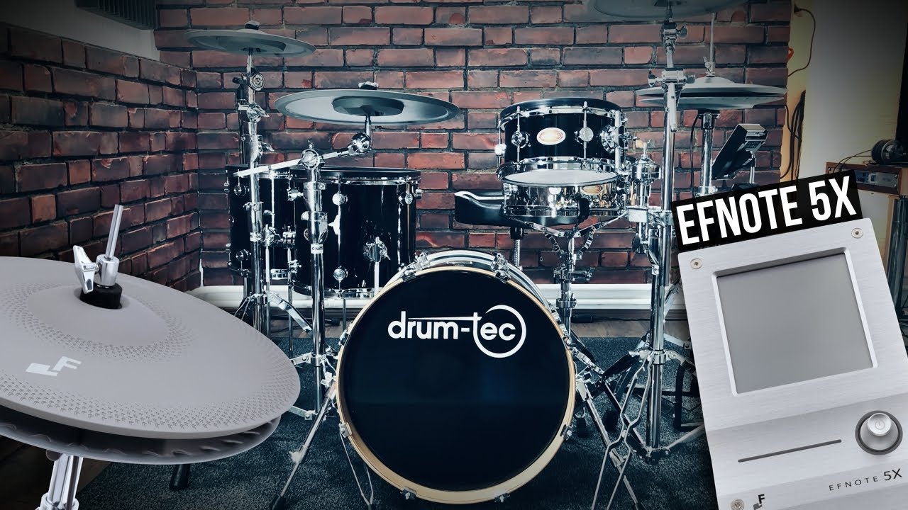 EFNOTE 5X electronic drum sound module demo with drum-tec diabolo e-drums