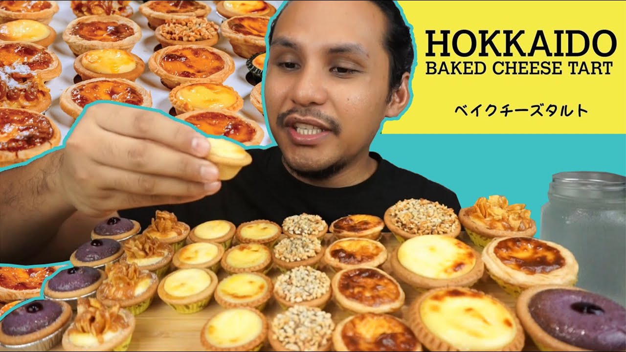 CHEESE TART yang paling rasa CHEESE TART sekali (mukbang malaysia) HOKKAIDO BAKED CHEESE TART