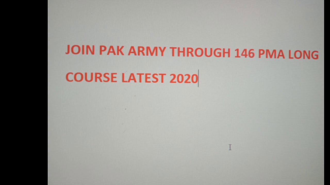 Join pak army 146 PMA LONG COURSE