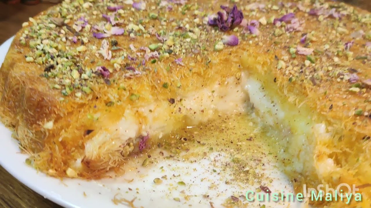 KONAFA A LA CRÈME PÂTISSIÈRE ET FROMAGE :CUISINE MALIYA-كنافة بالقشطة خطوة بخطوة مع كل أسرار نجاحها