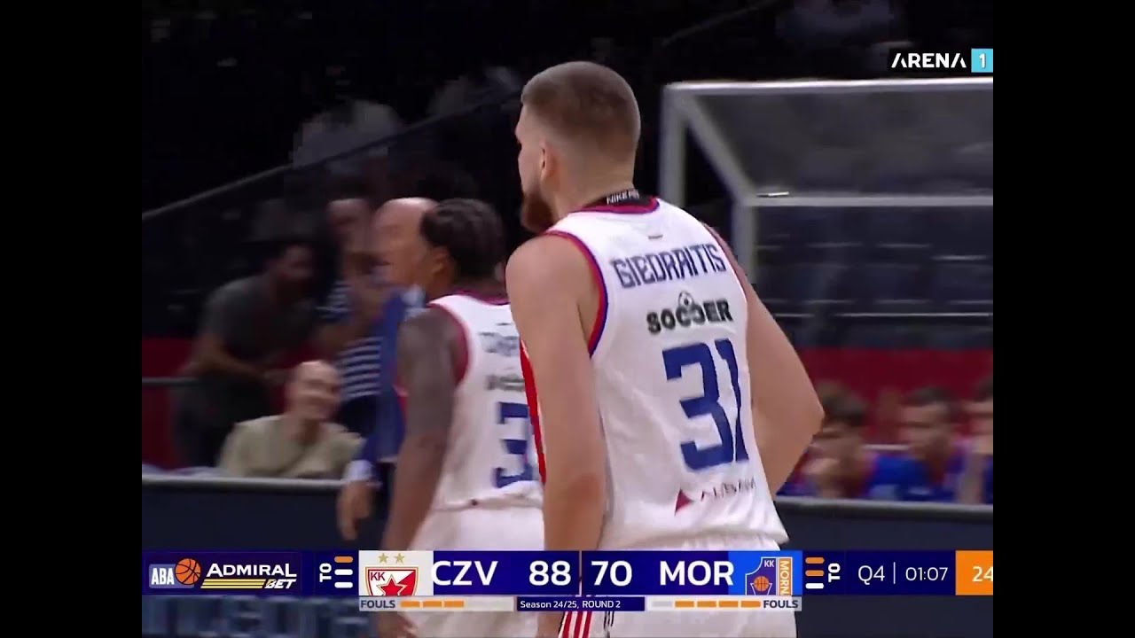ADMIRALBET ABA LIGA (2. kolo): Crvena zvezda - Mornar 91:72 / 28.09.2024.