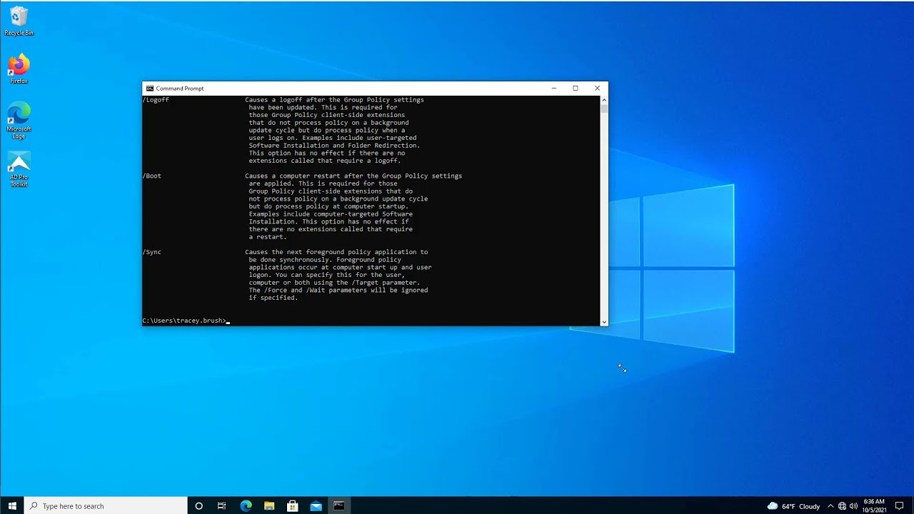 Как использовать команду gpupdate для принудительного обновления групповой политики на локальных ...