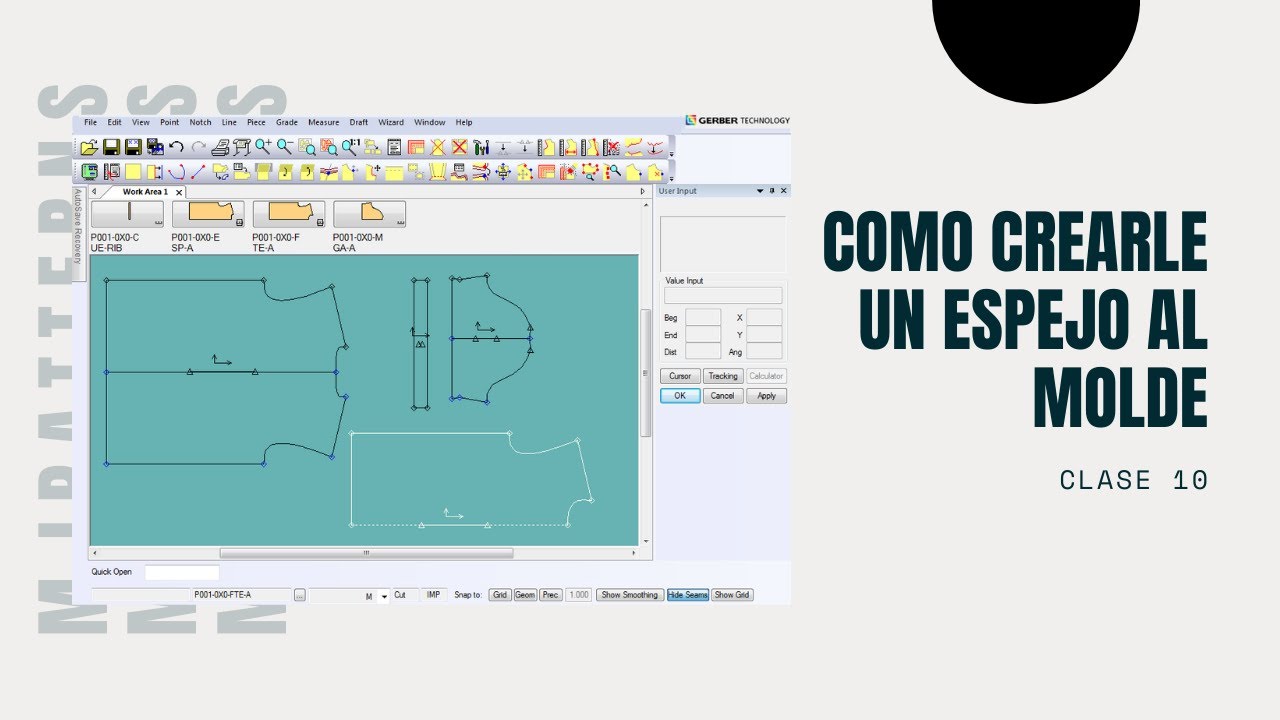CURSO GERBER ACCUMARK #10  |  Como crearle espejo a los Moldes