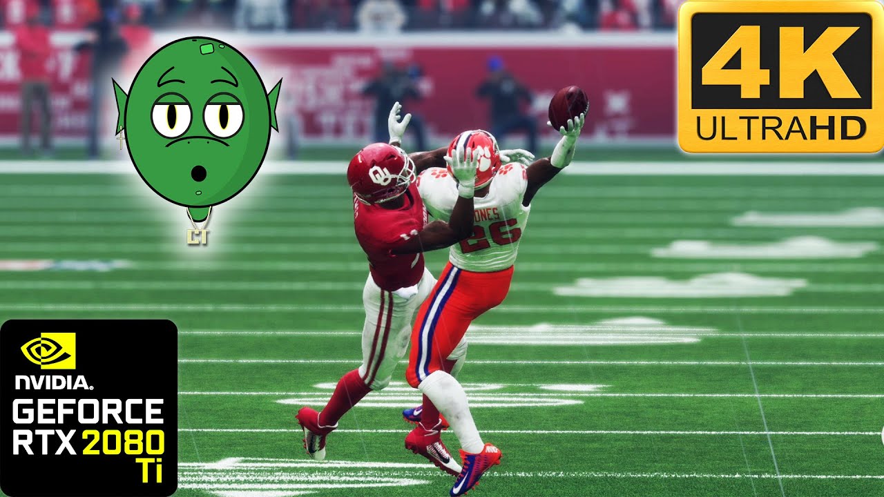OU vs Clemson Rain Gameplay 4k Madden 21 Mod 60fps College Football NCAA D105 Lite