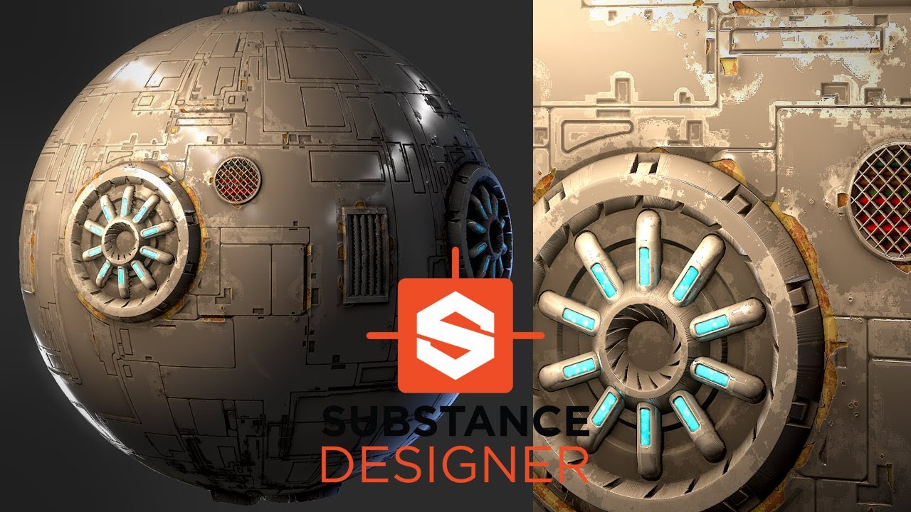 Sci Fi Panels with Turbine Material - Substance Designer