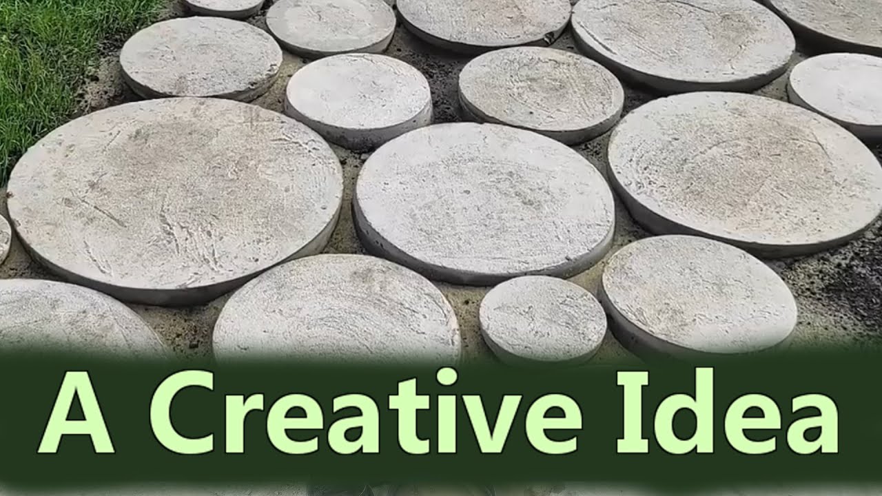 DIY a garden path made of cement. Round garden tiles with your own hands.