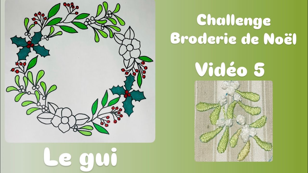 Tuto broderie: branche de gui #tutobroderie #broderie #embroiderytutorial
