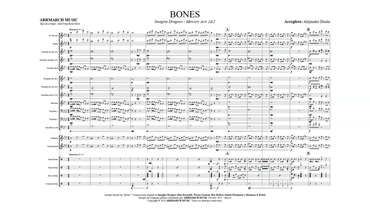 Bones - Imagine Dragons - Arr. Marching Band