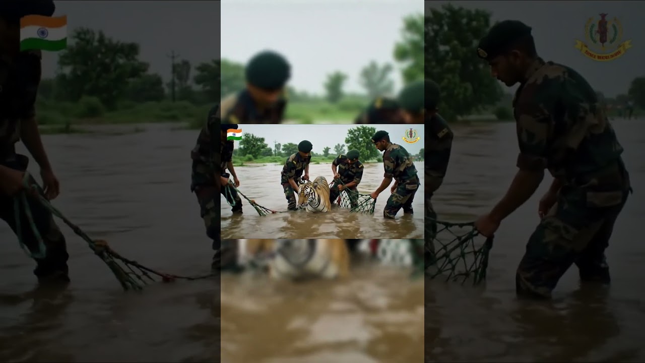 Brave hearts in action🇮🇳 Watch the Indian Army rescue animals stranded in Punjab&rsquo;s devastating flood