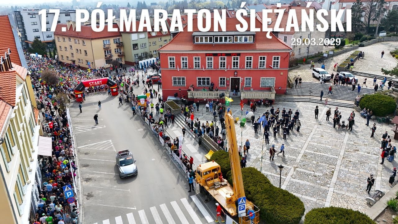 🇵🇱 17  PÓŁMARATON ŚLĘŻAŃSKI Sobótka z drona MINI 4 Pro 4k  in Poland 🇵🇱