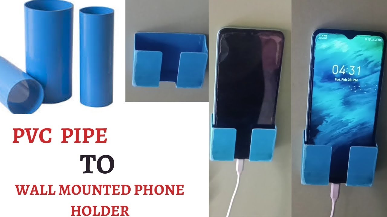 Amazing idea using PVC pipe/ diy wall mounted phone holder