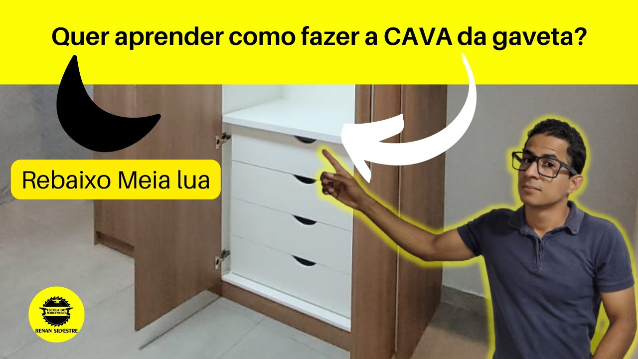 Frente de gaveta com rebaixo meia lua