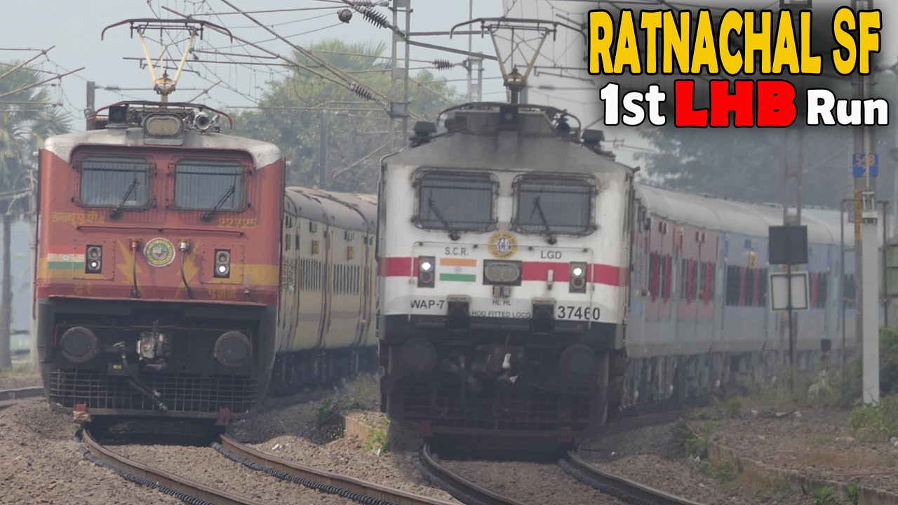 Brand NEW 26 Made LHB Coaches : 1st LHB & Last ICF Run of 12718 RATNACHAL SF Exp | Train Videos | IR