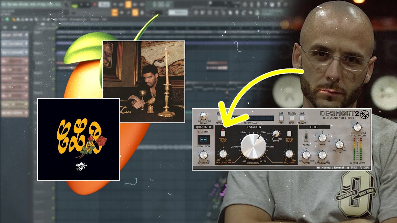 how noah '40' shebib makes CRAZY soulful samples for drake from downsampling | fl studio tutorial