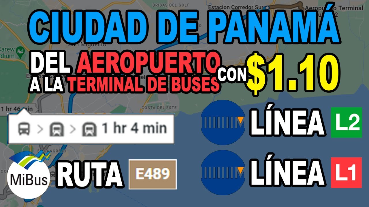Ciudad de Panamá (✈️Aeropuerto de Tocumen → 🚍Terminal de Albrook) - Paseo nocturno en metro🚇