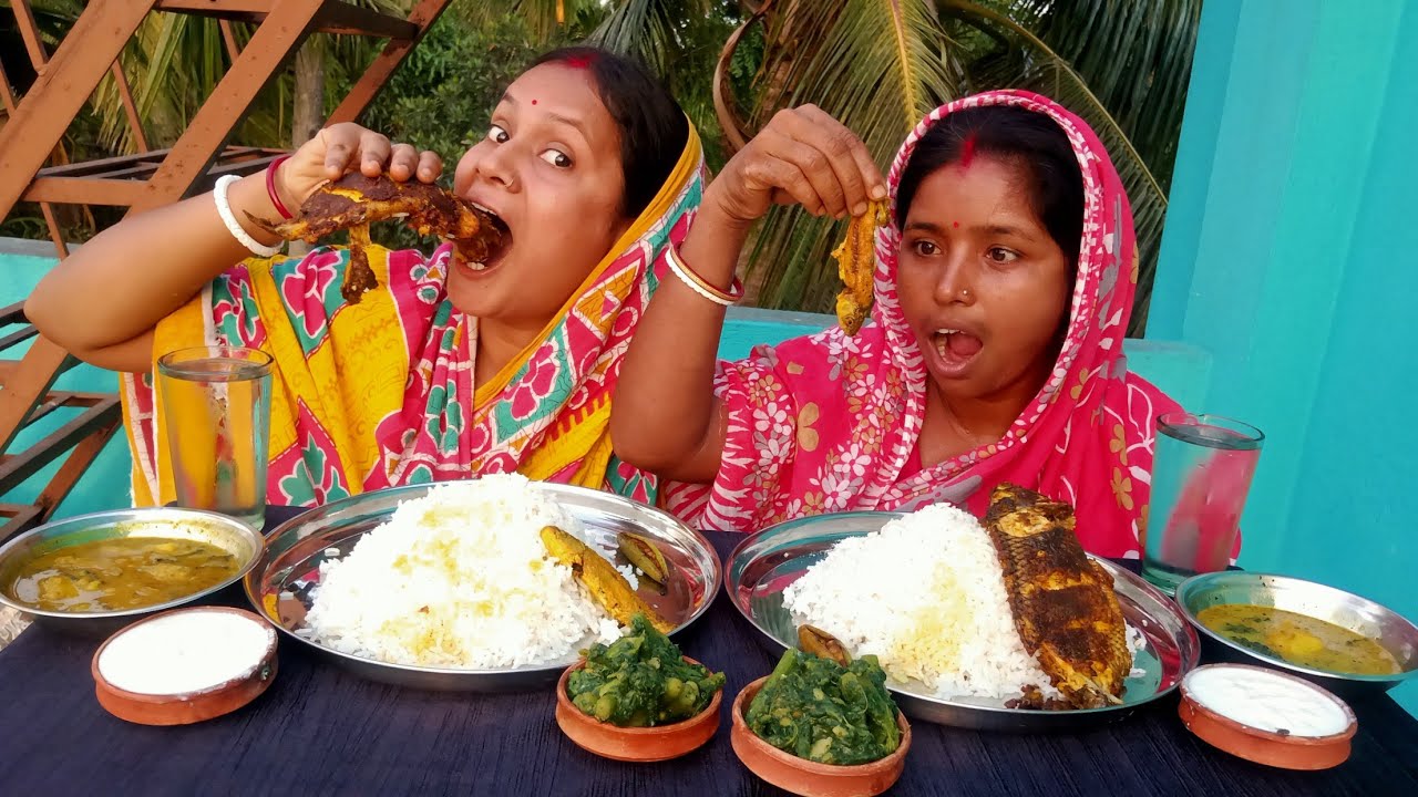 two jaa er( rice, telapia mach,bata mach,kumro Shak chor chori,tok dohi)challenging video.. #two jaa