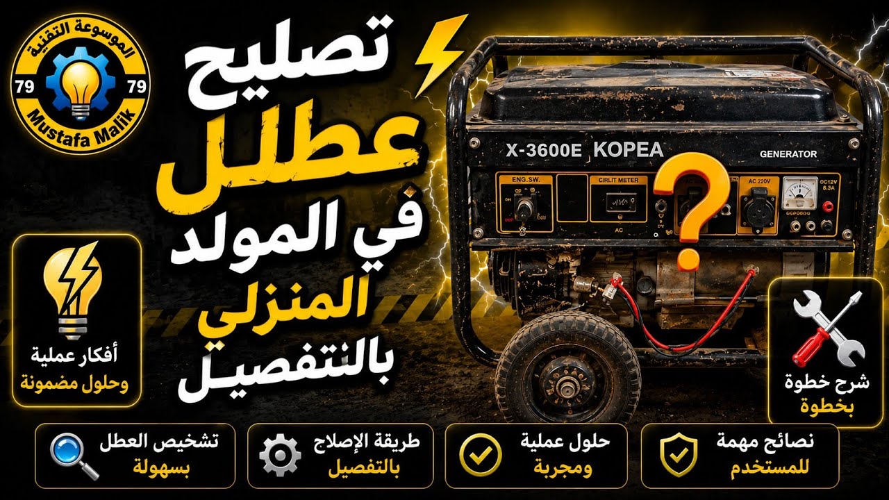 تصليح عطل في المولد المنزلي بالتفصيل