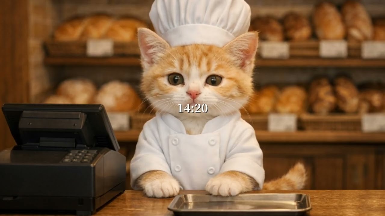 パン屋で仕事日の猫vlog#1