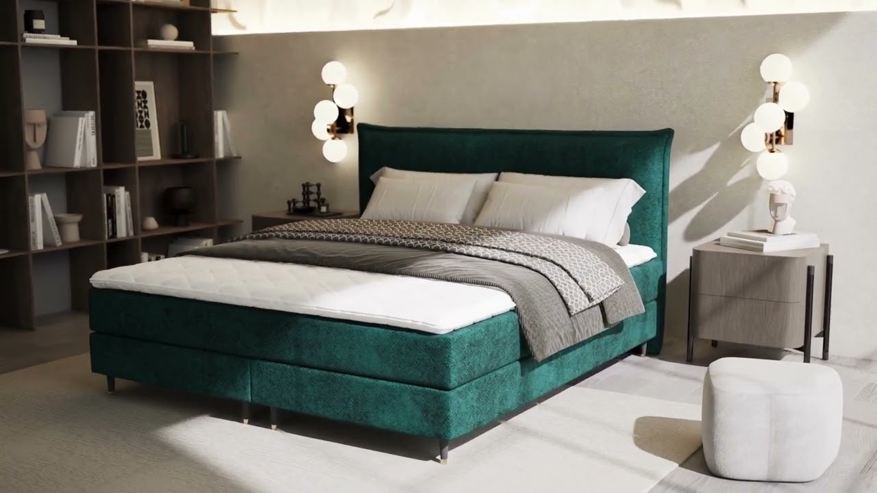 Duna upholstered continental bed by Maison De Reve.