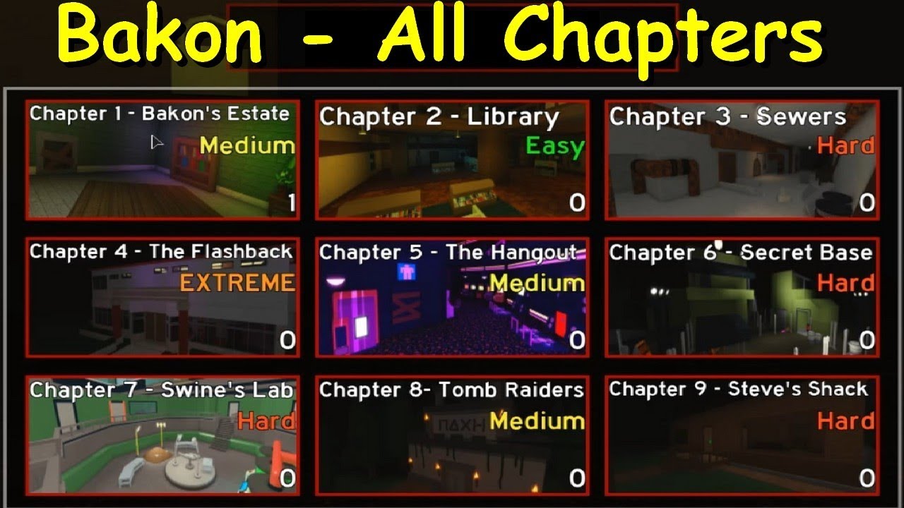 SOLO MODE | Roblox Bakon - All Chapters (1- 9) + All Knife Locations