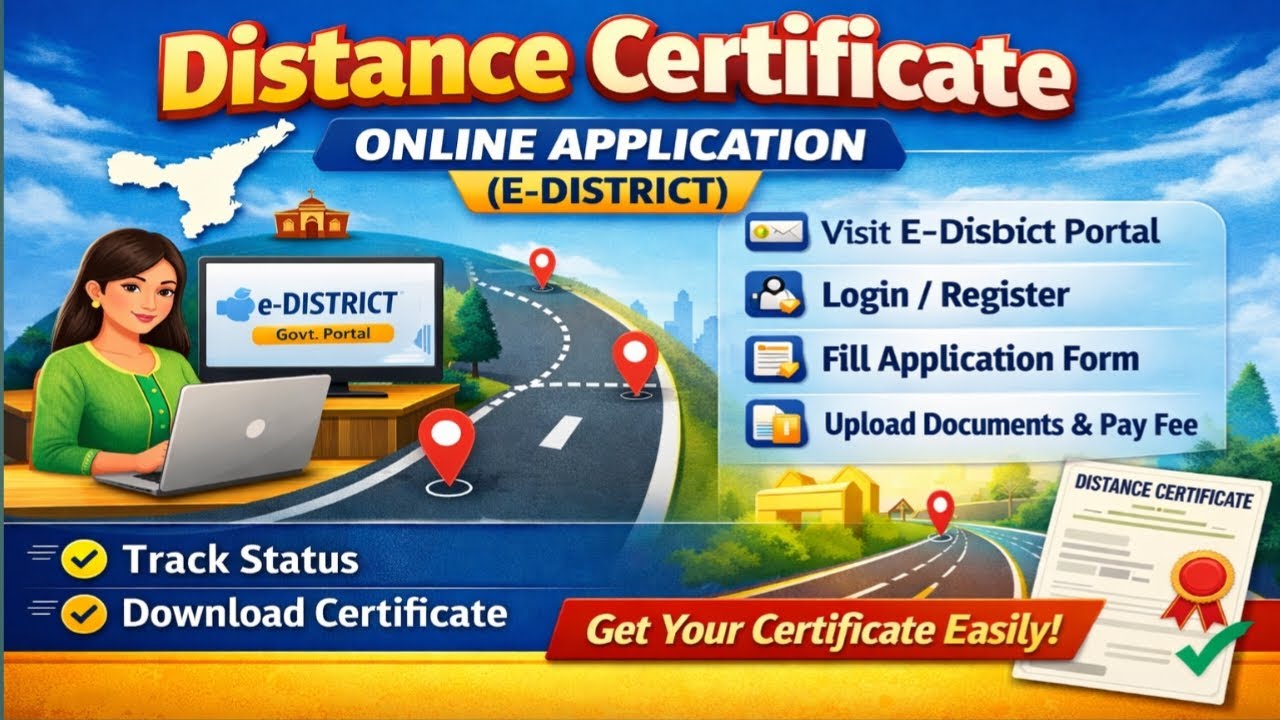 ঘরে বসে Distance Certificate আবেদন করুন | E-District Portal