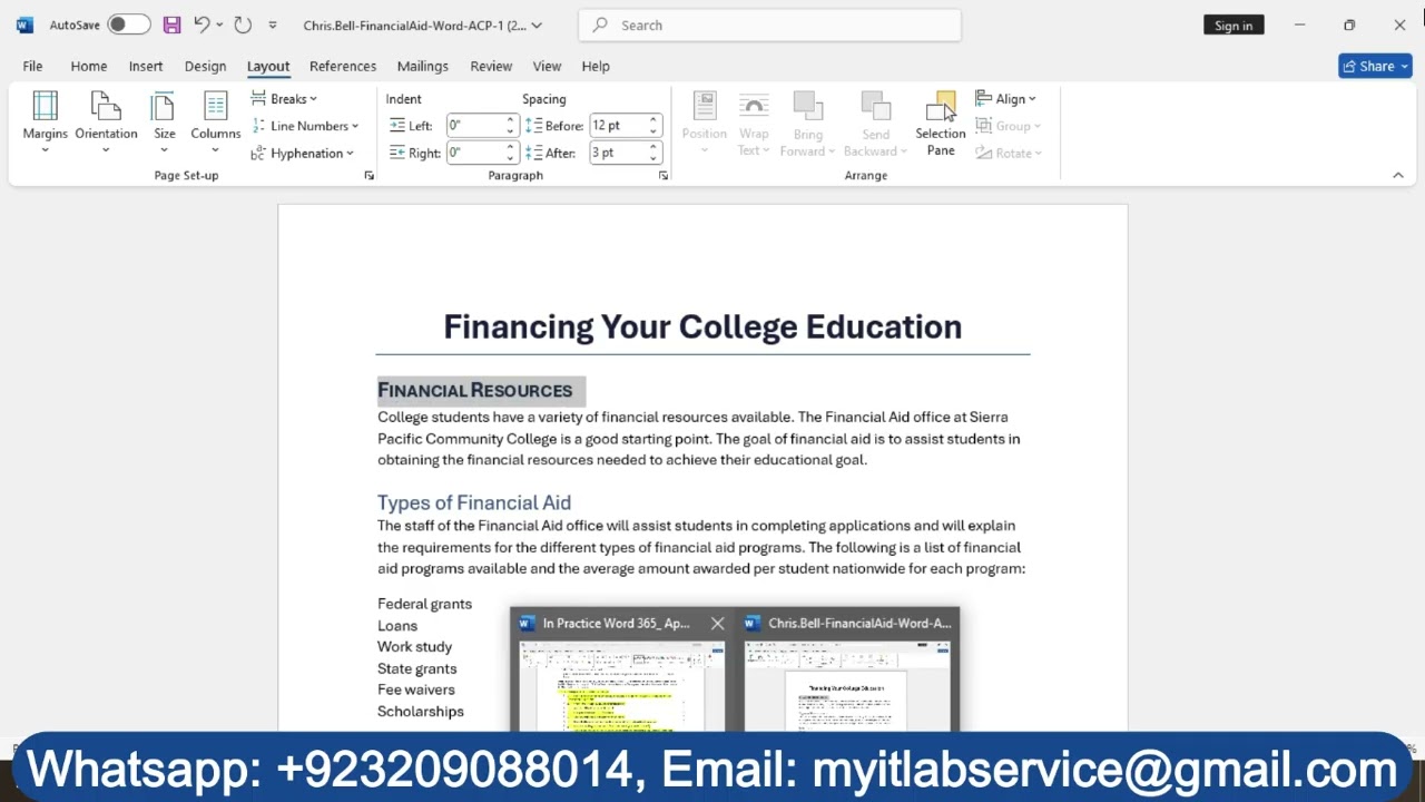 In Practice Word 365: Application Capstone Project 1 (chs. 1-4) | Simnet Exam Part 1.2