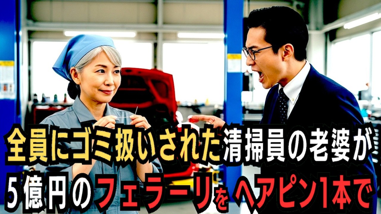 全員にゴミ扱いされた清掃員の老婆が、5億円のフェラーリに“ヘアピン1本”を差し込んだ結果…誰も予想できなかった展開に