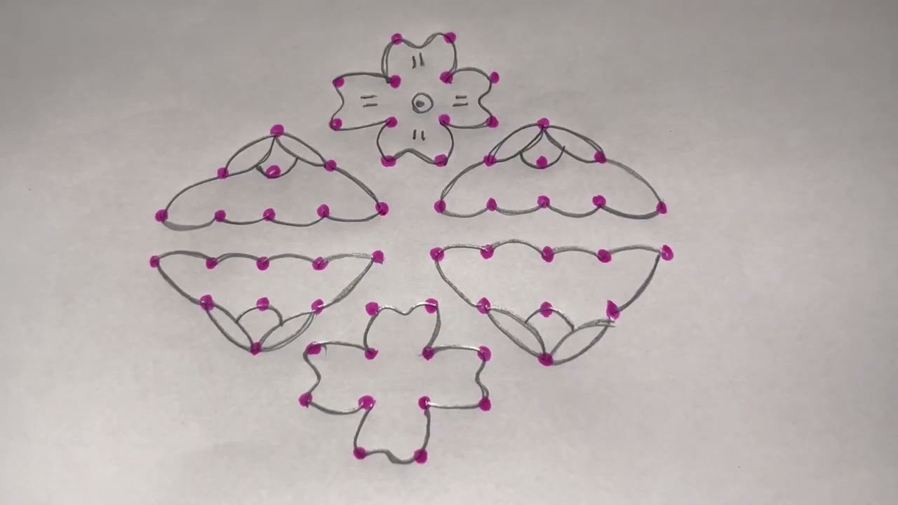 10-2 Dots Rangoli designs | Simple Rangoli Designs |