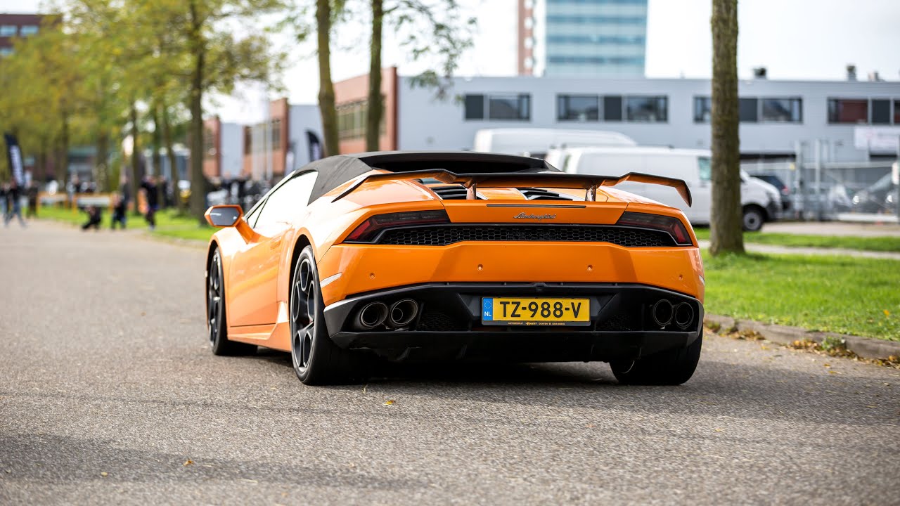Lamborghini Huracan Spyder with Akrapovic Exhaust - Accelerations & Revs !