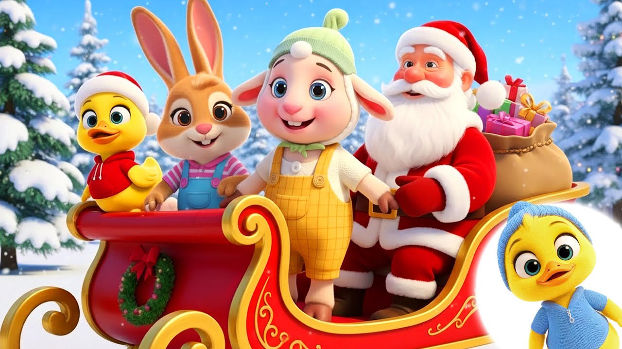 Merry Christmas 🎄 | Mim Mim Duck 🐥 Visits the Farm Animals 🐷🐰🐮🚜 | Christmas Learning for Kids