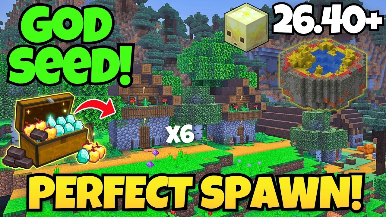 🔥[GOD SEED] for MINECRAFT BEDROCK 26.40 (six blacksmith village)