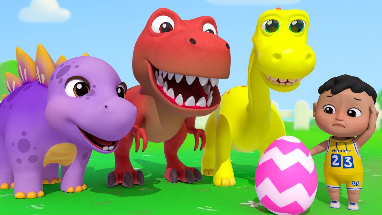 O Ovo De Dinossauro | Diversão Explorar | Five Little Dinos | Caetano em Português - Kids Song