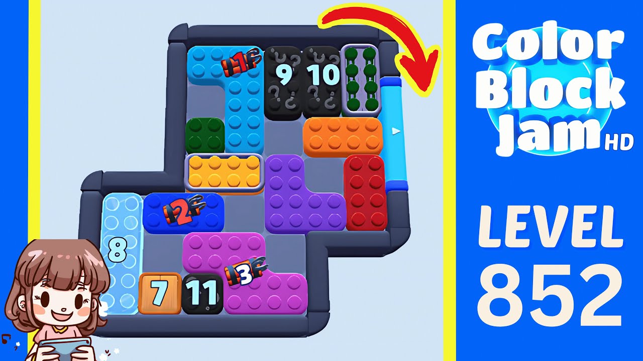 Color Block Jam Level 852 Solution Walkthrough