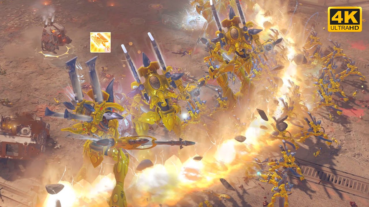 MASSIVE BATTLE! Space Marines vs Eldar - Direct Strike Mod - Cinematic Video - Dawn Of War 3