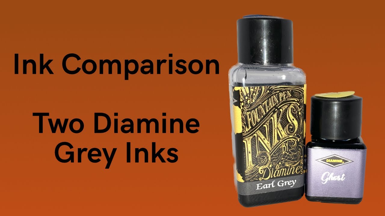 Grey Ink Comparison - Diamine Earl Grey vs Diamine Ghost