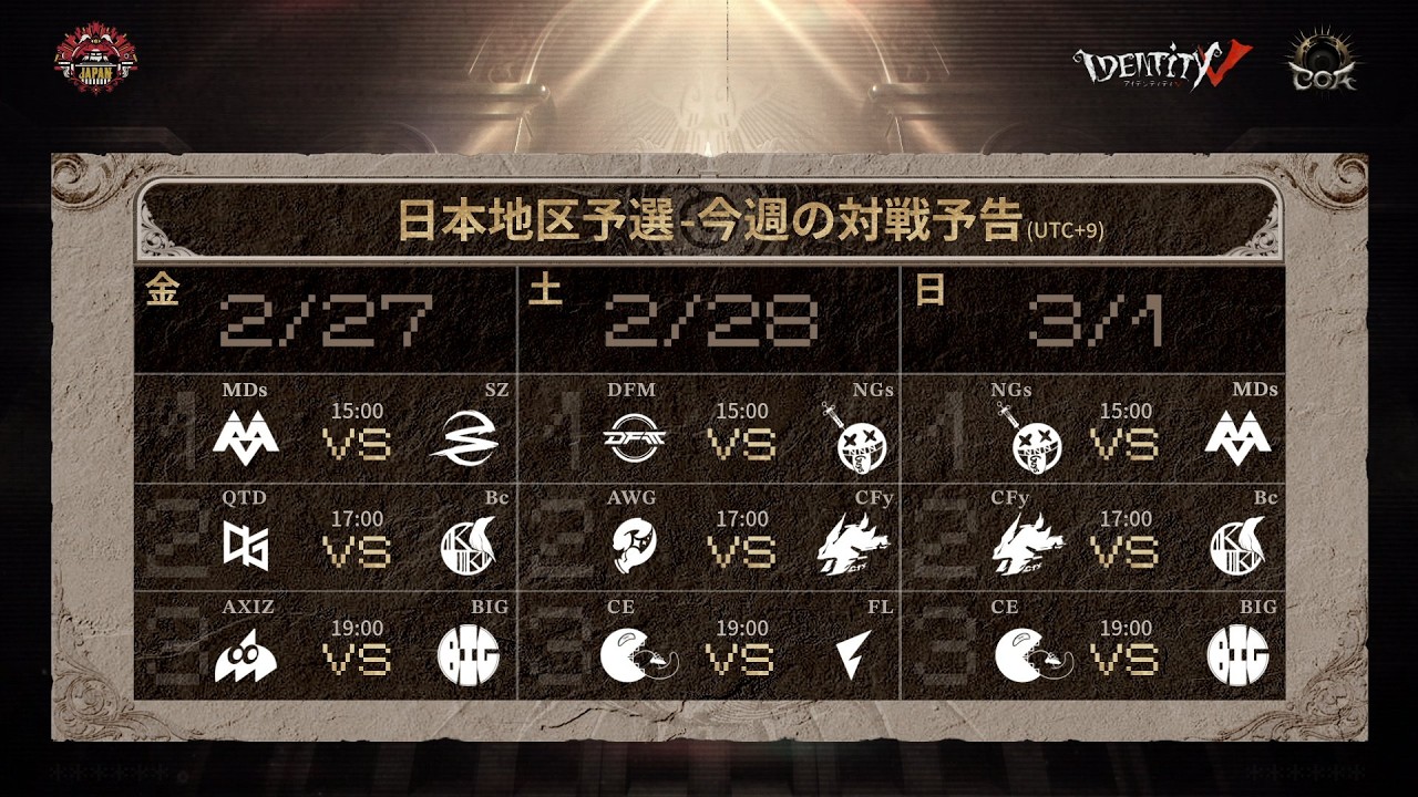 【第五人格/identityV】COAⅨミラー配信！SZvsMDs　SZ応援隊