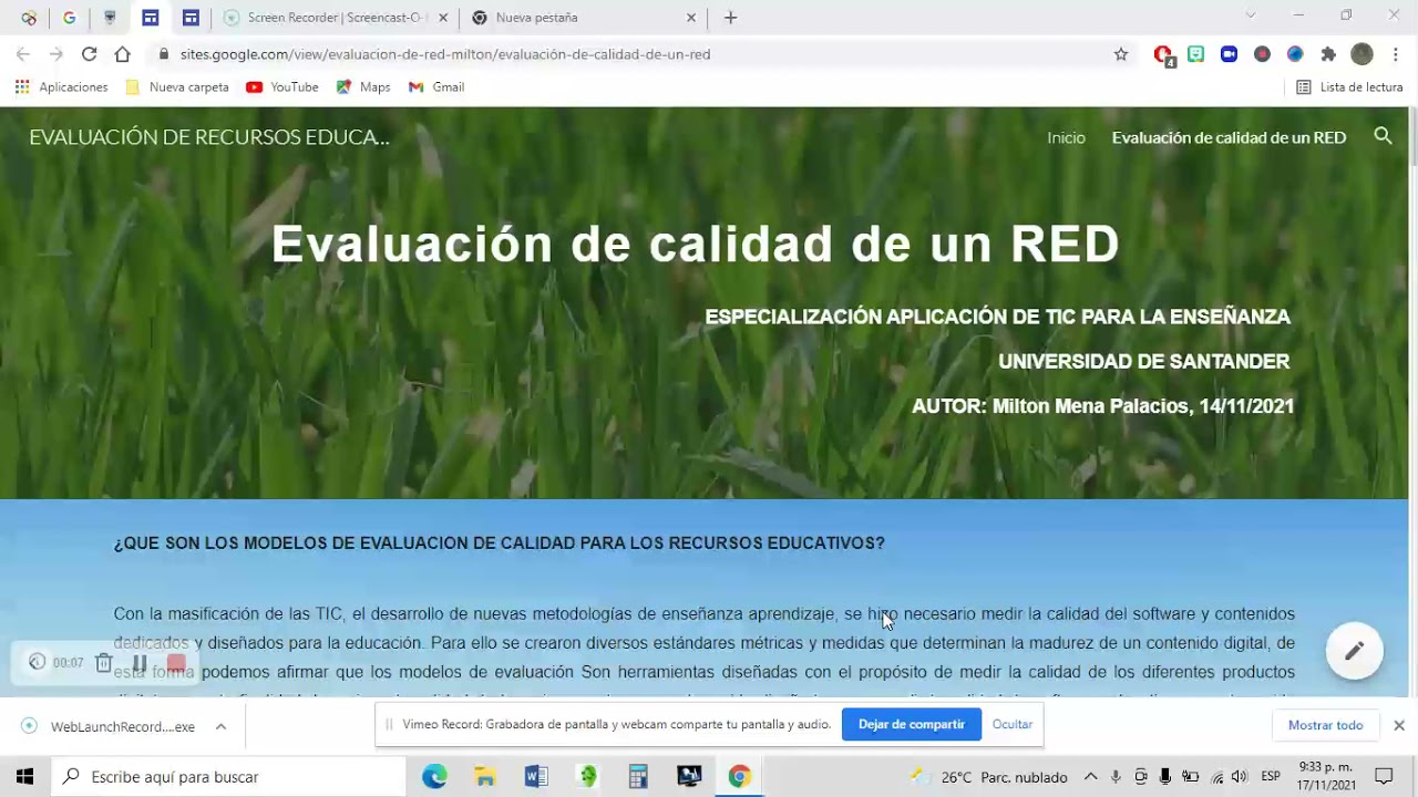 EVALUACI&Oacute;N DE CALIDAD DE RED