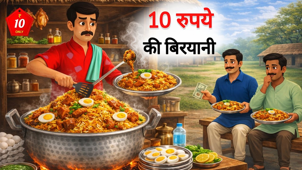 10 रूपये की बिरयानी | garib ki 10 Rupees Chicken Biryani hindi kahani | khane wali kahani hindi 2026