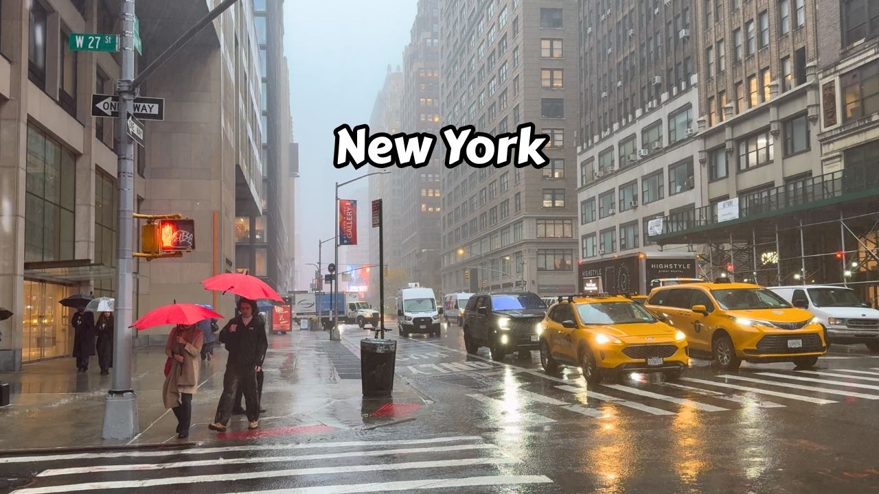 4k Rainstorm Walk New York City