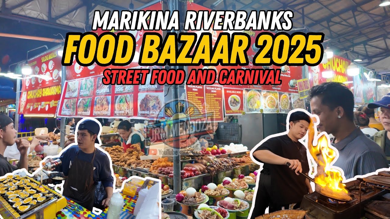 [4K] PHILIPPINES STREET FOOD TOUR IN MARIKINA RIVERBANKS | Affordable Street Food & Carnival Tour!