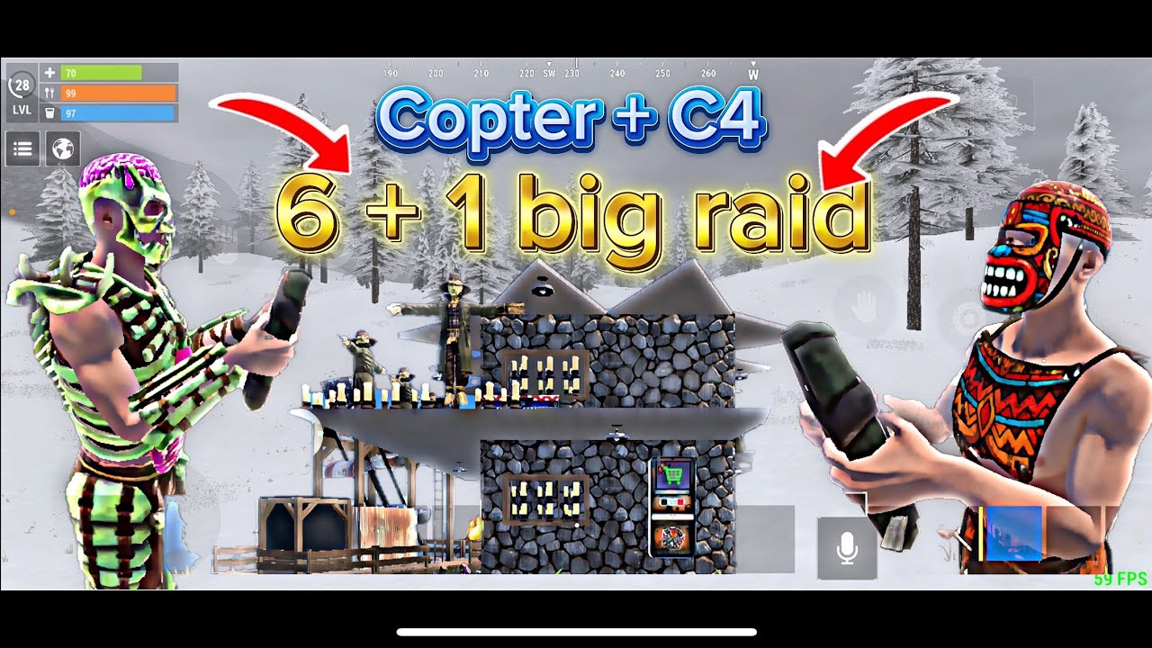 Copter + C4 and Bonus Big raid ! Farmer adamımızı vurunca evlerine baskına gittik !