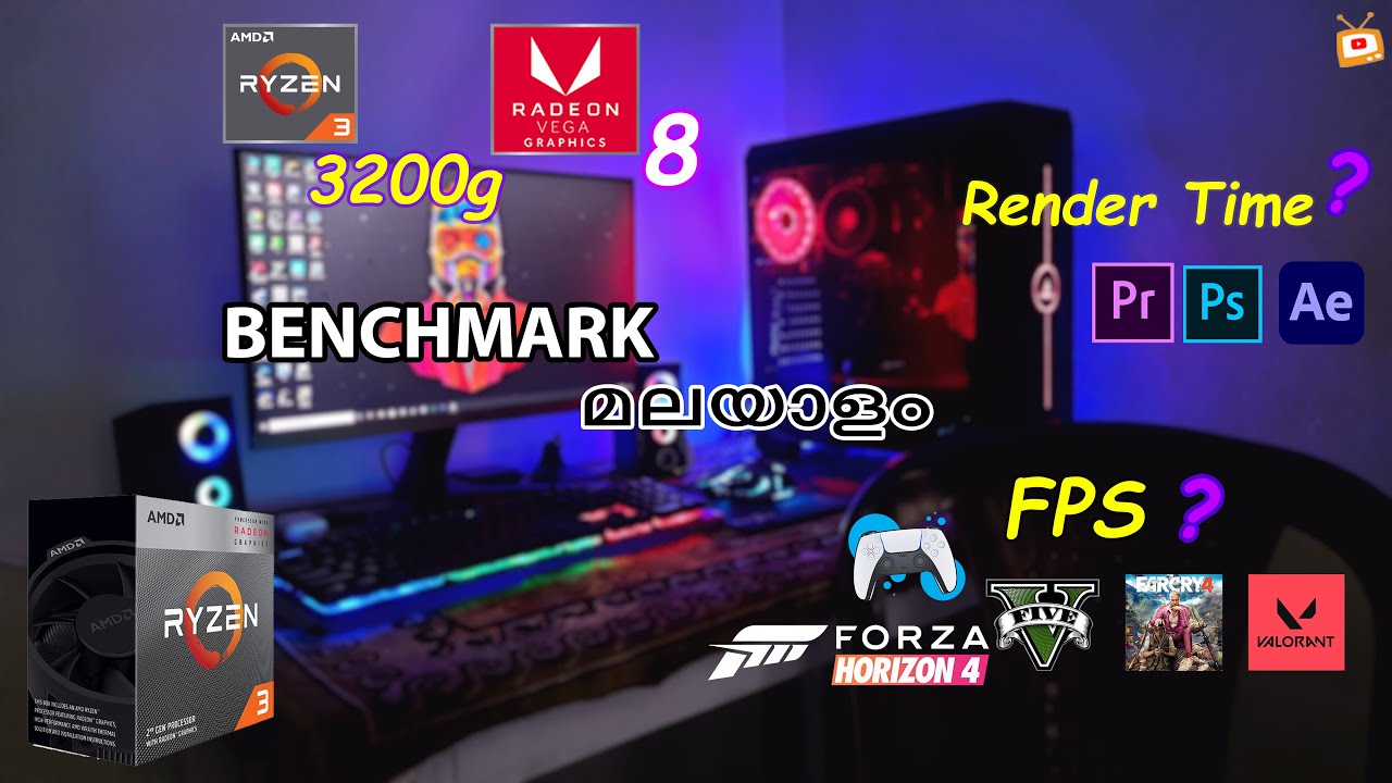 Ryzen 3 3200g With Vega 8 | Gaming @ Editing BenchMark | in മലയാളം