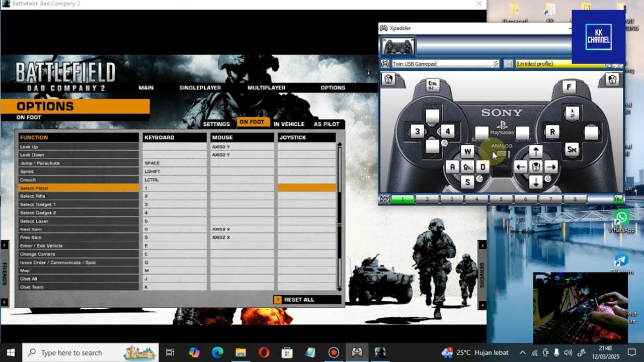 Cara Main Menggunakan Stik USB Biasa di Game Battlefield Bad Company 2 Menggunakan Xpadder