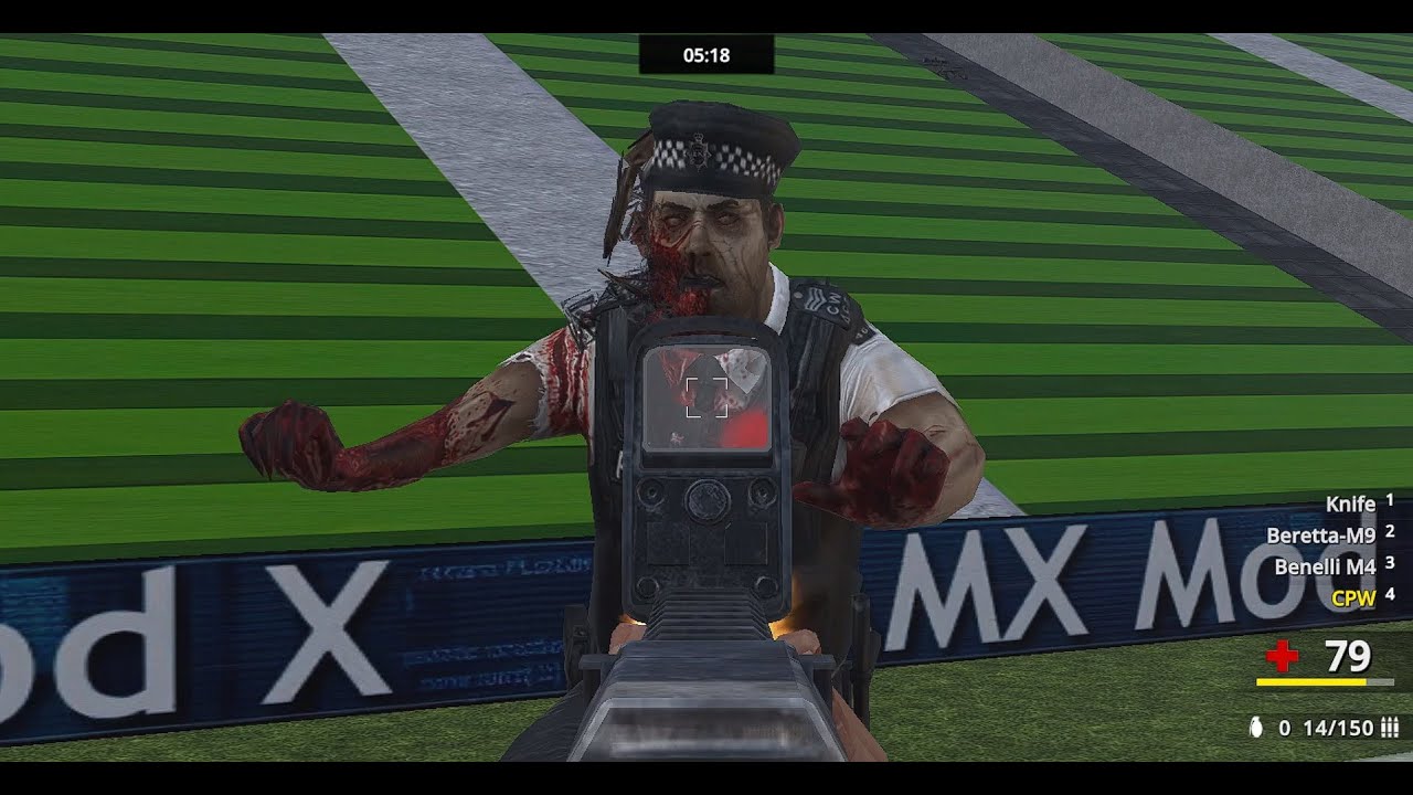 My second 142 score in Zombie mode | Map: Football  | Combat Reloaded