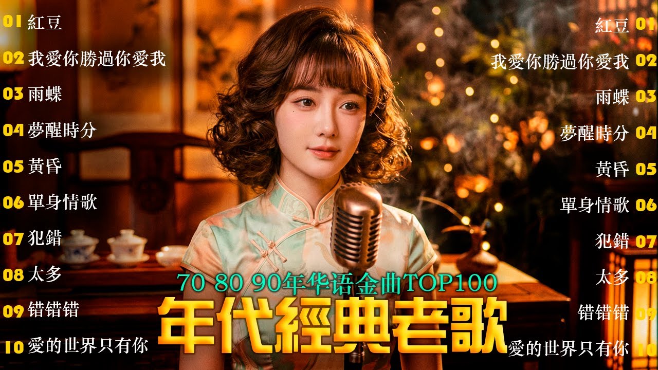 70 、80、90年代经典老歌尽在 经典老歌500首 || 一人一首成名曲 🌿男人哭吧不是罪/雨蝶/太多/伤心1999/我曾用心爱着你/找一个字代替/我爱你胜过你爱我/红豆