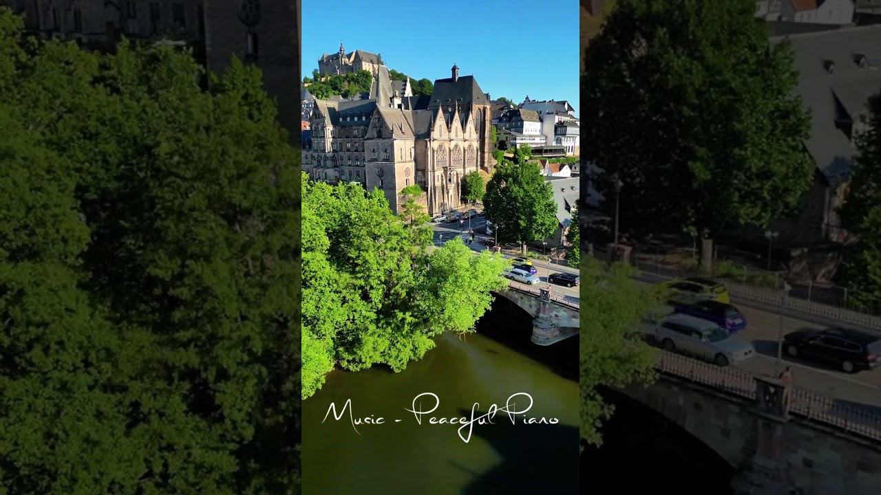 Beautiful River Flight In Historic Marburg | Relaxing Piano Music  