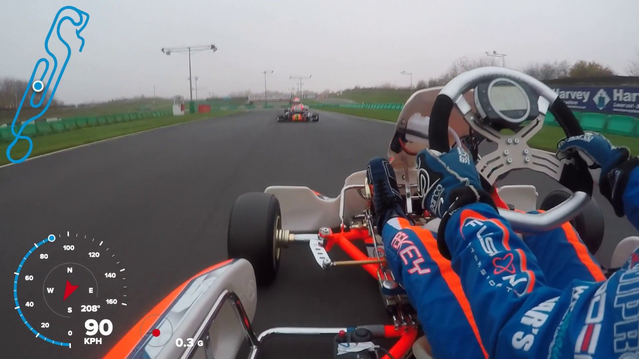 PF International X30 Junior kart laps with GoPro Hero 5 gauges