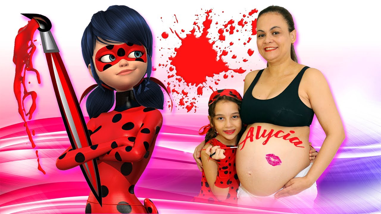 AGATHA DE LADYBUG PINTANDO A BARRIGA DA MAMÃE  - LEARNING COLORS IN PREGNANT MOM'S BELLY