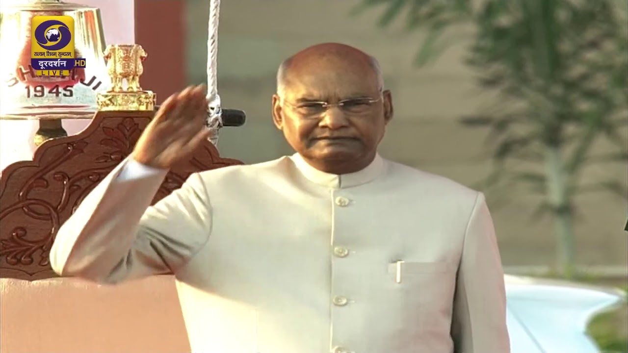 President of India Ramnath Kovind reached at President&rsquo;s Colour Award Ceremony to INS Shivaji